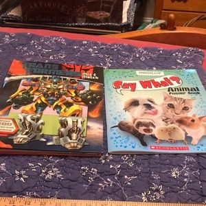 Scholastic Book Animal Poster Book and Readers Digest Transformer Book